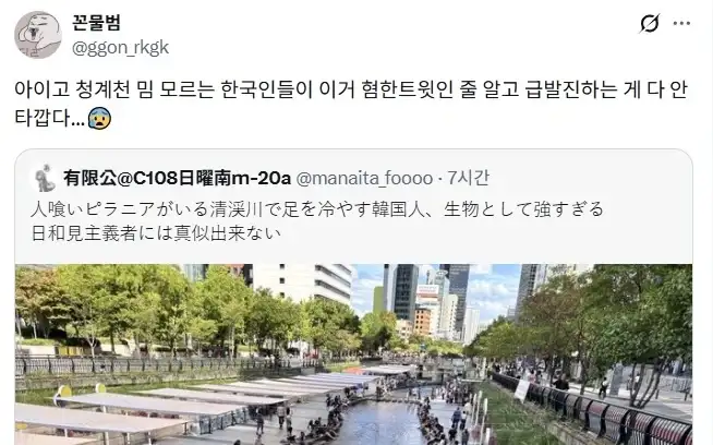 청계천 드립 쳤다가 욕먹은 일본 블붕이_3.webp