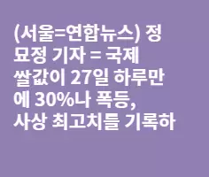 쌀값폭등..사회불안...현지에선 어찌 체감하는지...