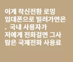 삼돌님 차차님 애국자님 .. 뭐뭐님 . 로밍 임대폰에대해서 질문.