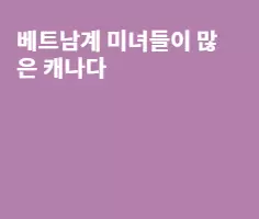 베트남계 케나다 미녀