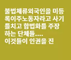불체자를 미등록이주민이라고? 합법화하라고?