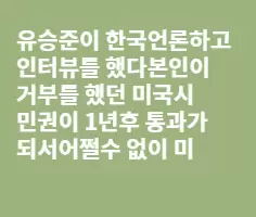 유승준의 어처구니 없는 미국 시민권