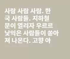 재미동포가 한국 지하철에서 느낀 것(펀글)