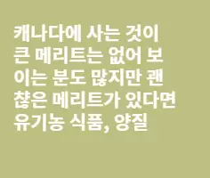 캐나다에서의 식료품 등에서....