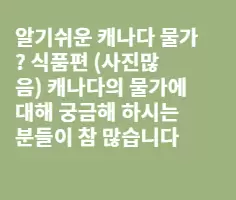 알기쉬운 캐나다 물가 ? 식품편 (사진많음)