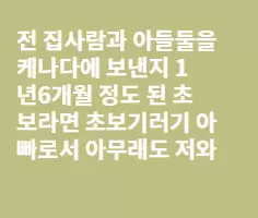 기러기 아빠입니다.