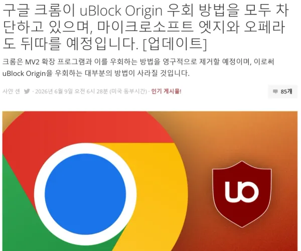 구글 크롬 근황