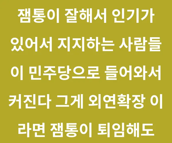 잼통이 구심점인 외연확장은 모래성
